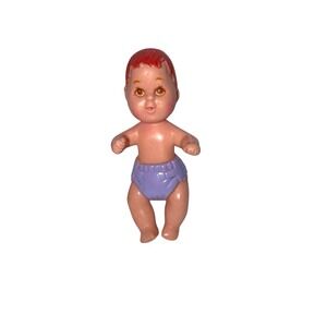 1990s Barbie Baby‎ Krissy Doll Baby Figure Red Hair Purple Diaper Heart Family